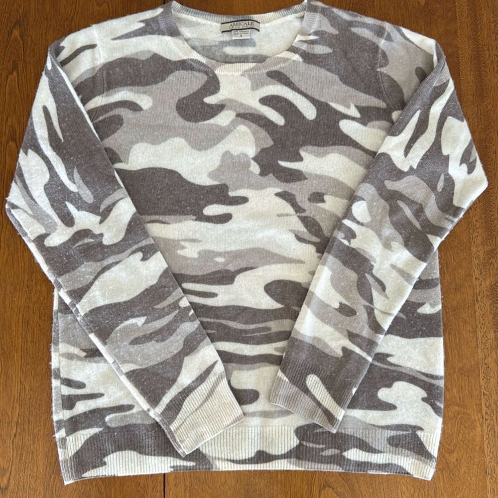 Tan Camouflage Cashmere Sweater
